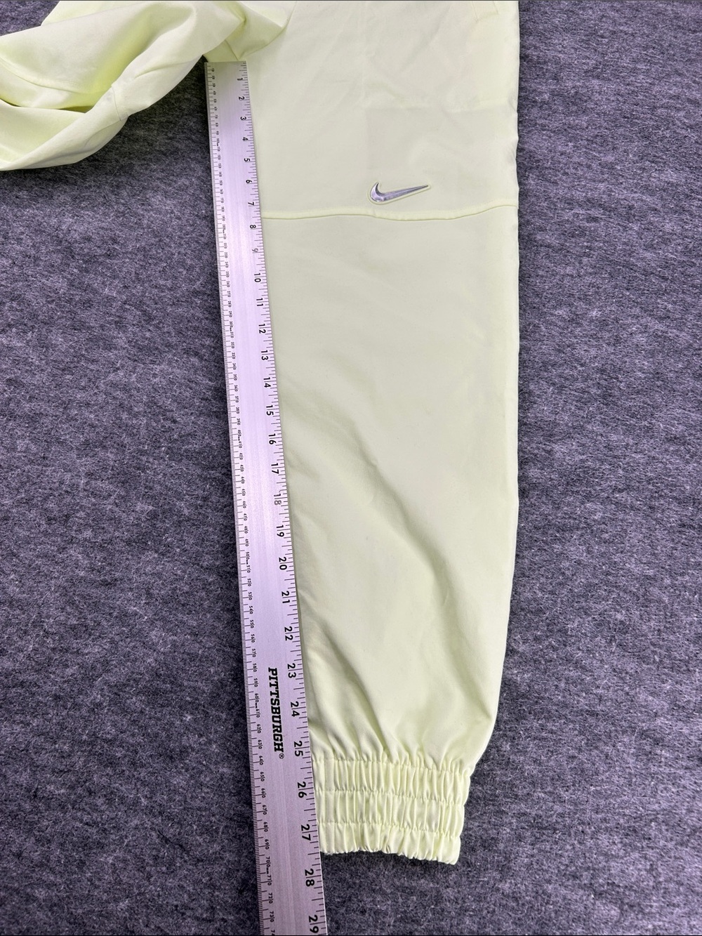 Nike Women's Sportswear Woven Pants in a bright neon green/yellow XS - Picture 11 of 14
